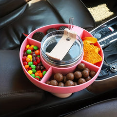 Solid Silicone Snack Bowl For 40oz Cup with Handle, Reusable Snack Tray Ring