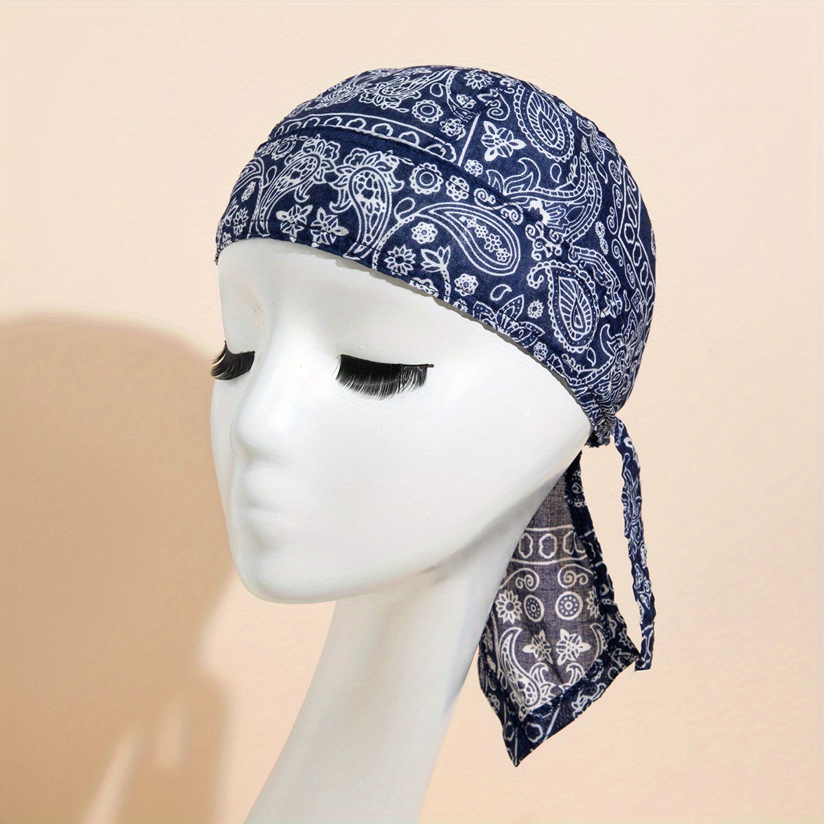 Paisley Print Durag Skull Cap Bandana Head Wrap