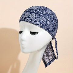 Paisley Print Durag Skull Cap Bandana Head Wrap