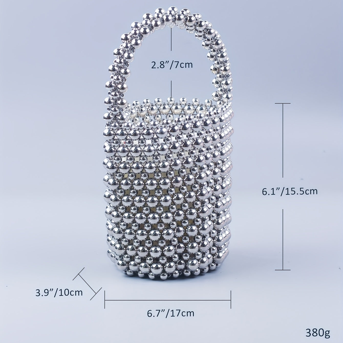 Mini Beaded Bucket Bag Handbag for Wedding Party Prom