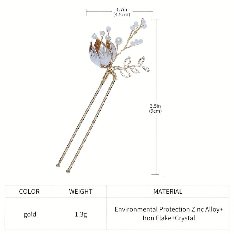 Faux Pearl Flower Hairpin U-Shaped Hair Pin Bridal Wedding Accessories