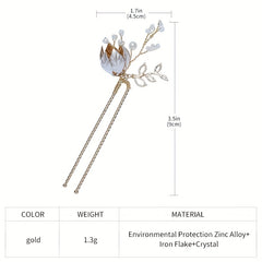 Faux Pearl Flower Hairpin U-Shaped Hair Pin Bridal Wedding Accessories