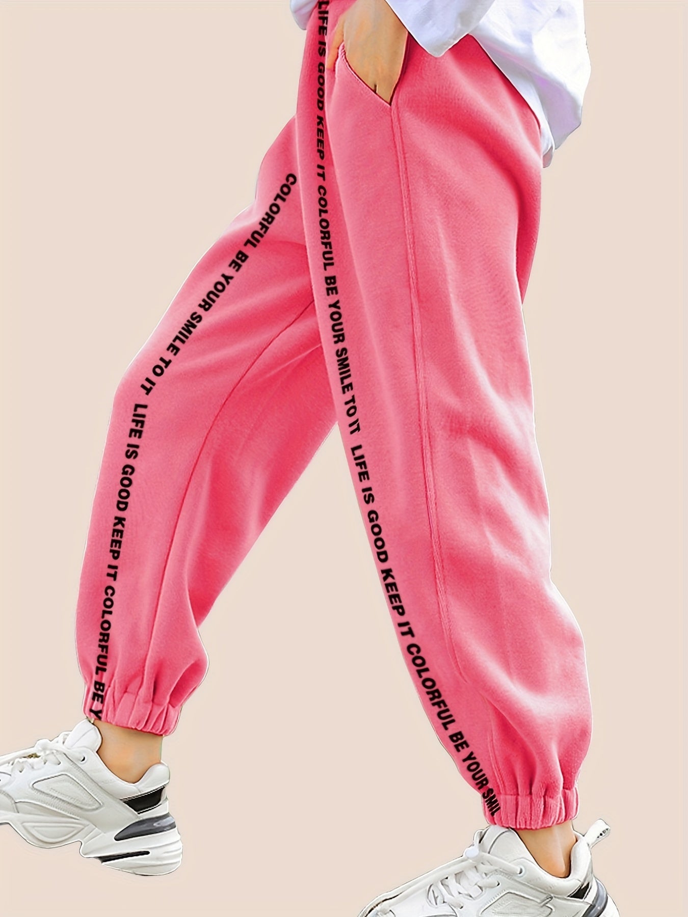 Girls Street Jogger Sweatpants Loose Fit Sports Running Trousers