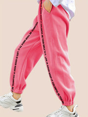 Girls Street Jogger Sweatpants Loose Fit Sports Running Trousers