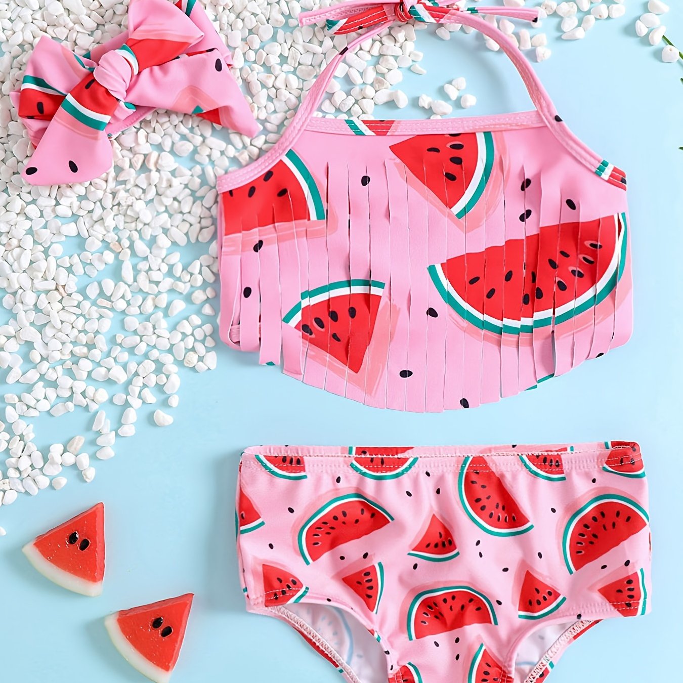 Toddler Girls Watermelon Bikini Set Fruits Print Swimsuit