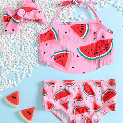 Toddler Girls Watermelon Bikini Set Fruits Print Swimsuit