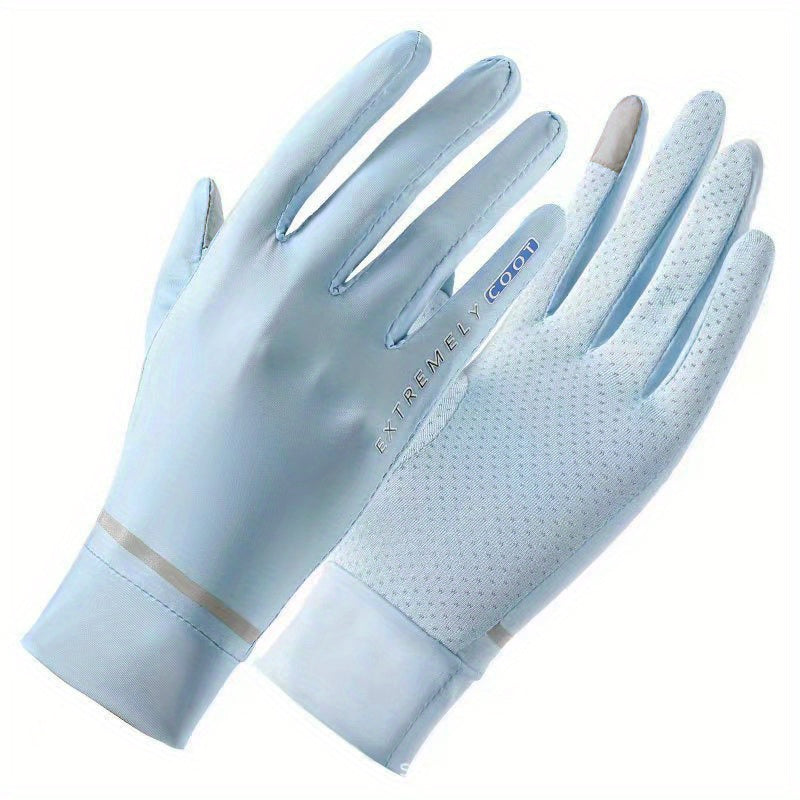 Breathable Ice Silk Gloves Short Touchscreen Cycling Gloves
