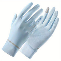 Breathable Ice Silk Gloves Short Touchscreen Cycling Gloves