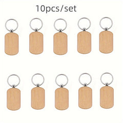Wooden Tag Keychain Engraving Blank DIY Accessories