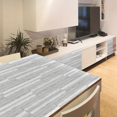 10pcs Gray Wood Peel & Stick Tiles 15x88 Waterproof for Bath & Kitchen