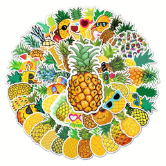 50 Pineapple Pattern Waterproof Stickers Water Bottles Laptop Luggage