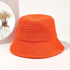 Striped Jacquard Bucket Hat Unisex Candy Sunshade Basin Hat Lightweight Fisherma