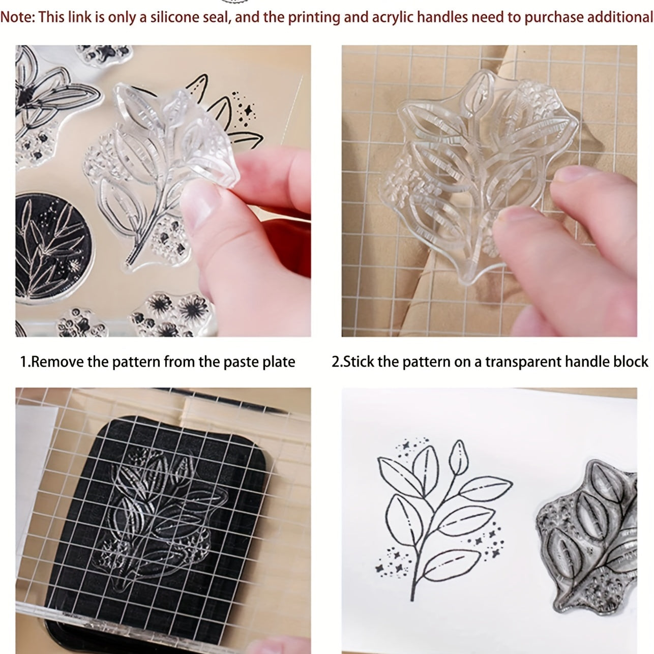 6pcs Clear Stamps Flowers Leaves Butterflies & Moon for Holiday Crafting