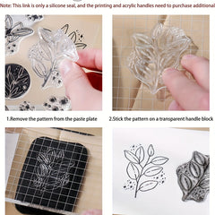 6pcs Clear Stamps Flowers Leaves Butterflies & Moon for Holiday Crafting