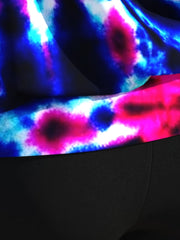 Tie Dye Tankini Set Women's Scoop Neck Top & Shorts S