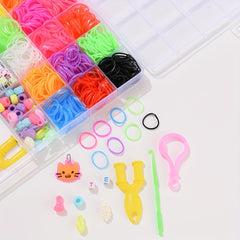 20 Colors Rubber Bands DIY Kit Women Girls Hair Styling Supplies