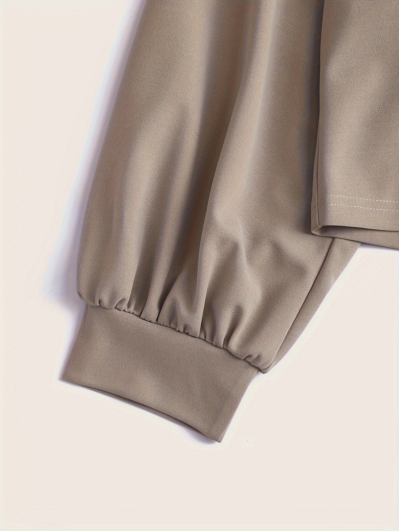 Solid Long Sleeve Top & Joggers Fitness 2 Piece Set