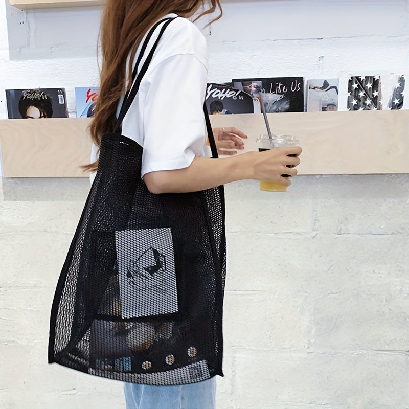 Large Capacity Mesh Beach Bag Foldable Kids Sea Shell Bags
