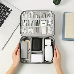 Portable Storage Bag Zipper Data Cable Handbag Organizer