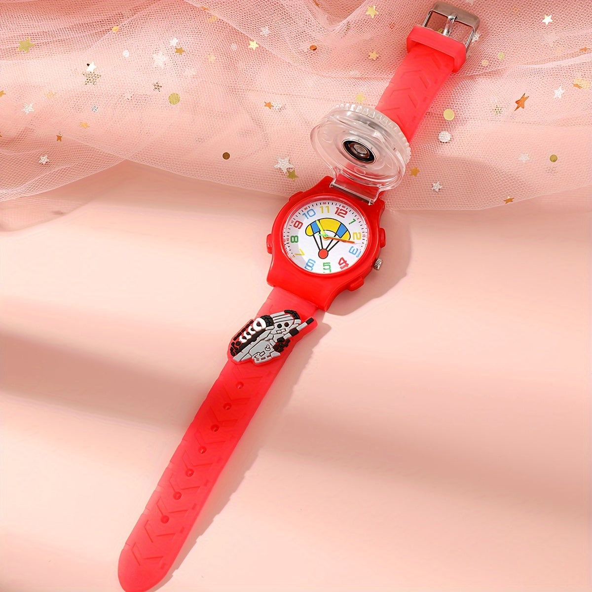 Red LED Fidget Spinner Watch for Kids