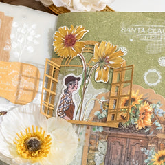 15 Sheets Retro Flower Window Diary DIY Material Collage Card Flower Space Yard