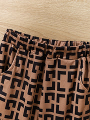 Geometric Print 2pcs Set Boy's Outfit