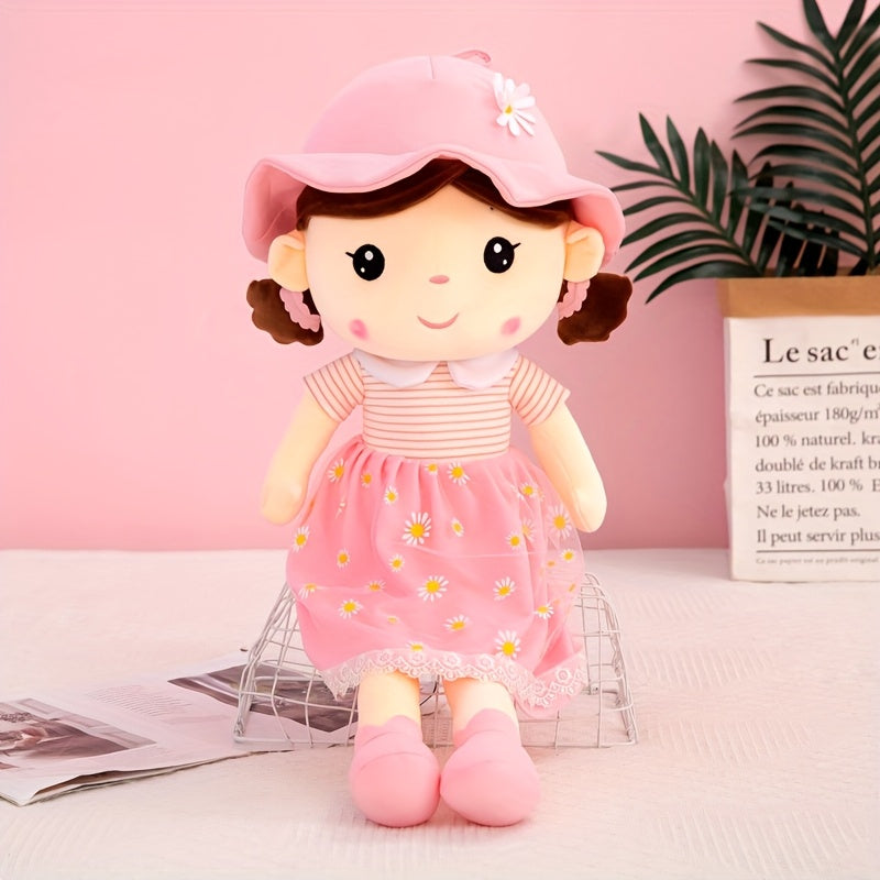 Soft Plush Princess Doll Mint Green Daisy Skirt Birthday Gift Kids Bedroom Decor