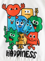 Boys Cartoon Print Pullover Sweatshirt For Autumn