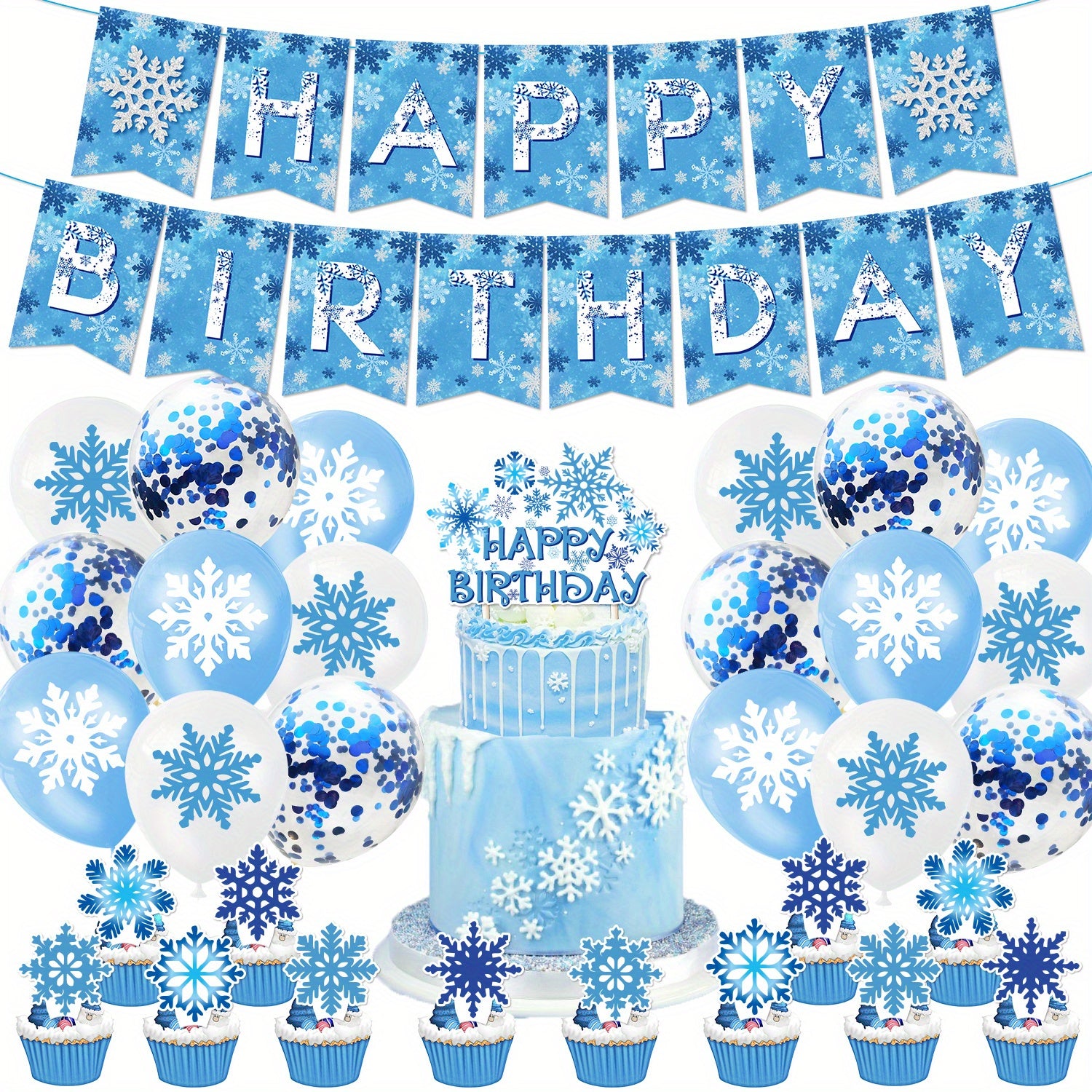 Snowflake Theme Party Decoration Set
