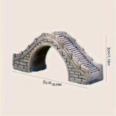 Resin Semi-circular Bridge Statue for Micro Landscape Decoration