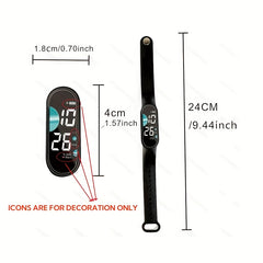 3pcs Silicone Strap Plastic Case Electronic Watch Set