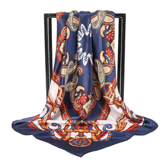 Square Large Satin Scarf Silk Shawl Paisley Print Classic Travel Beach Towel