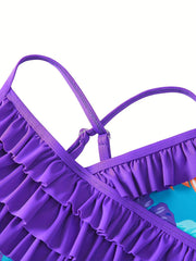Cute Ruffle One Piece Swimsuit for Girls