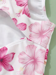 Girl's Floral Tankini Set Beachwear Swimwear Pool Party