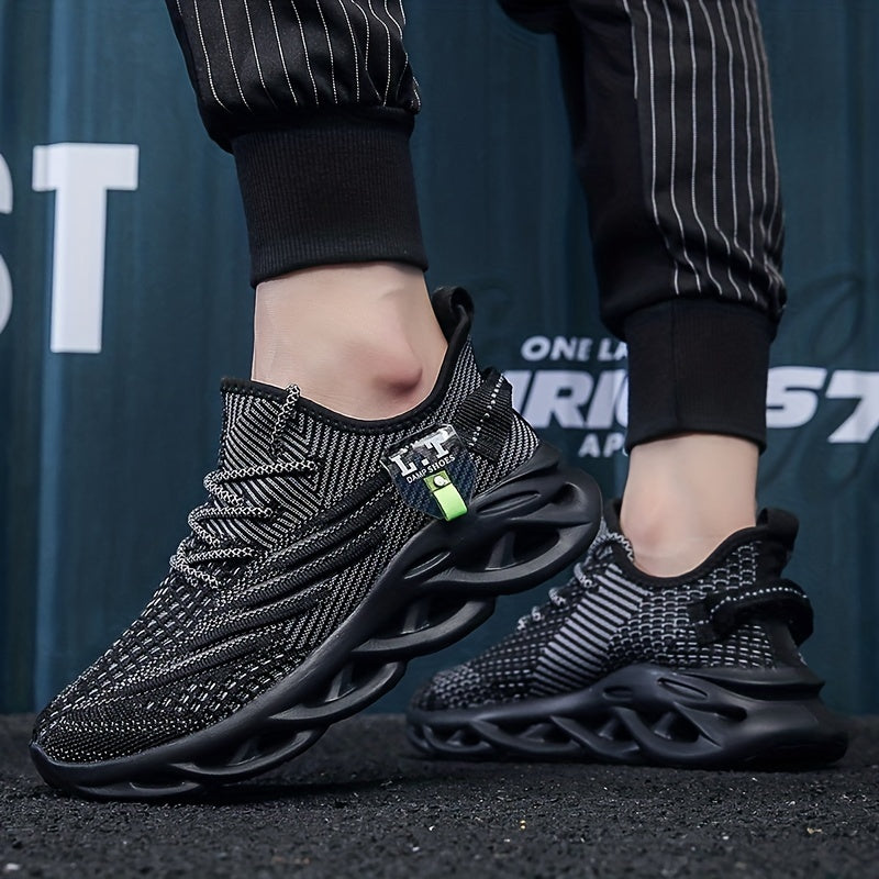 Men's Comfy Lace Up Running Shoes Breathable Sneakers For Outdoor Walk
