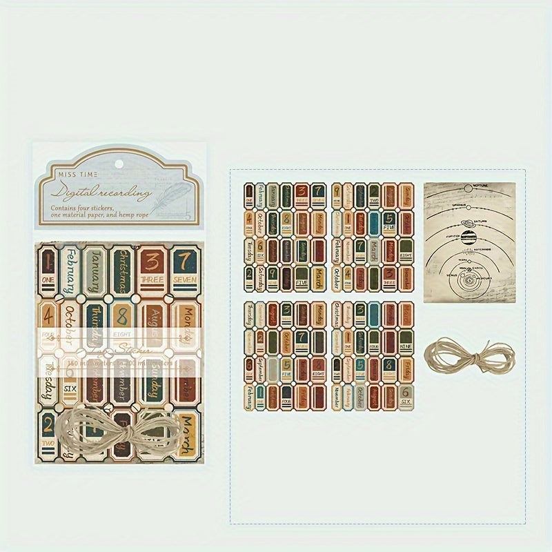 Yellowed Paper Series Retro Stickers Bundle