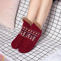Men's Fluffy Slouch Winter Warm Plush Non Slip Grip Soft Comfy Slippers Socks