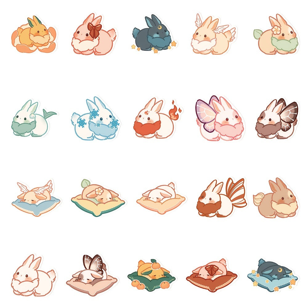 40pcs Cartoon Cheese Rabbit Stickers Waterproof for Laptop, Handbook, Phone Case