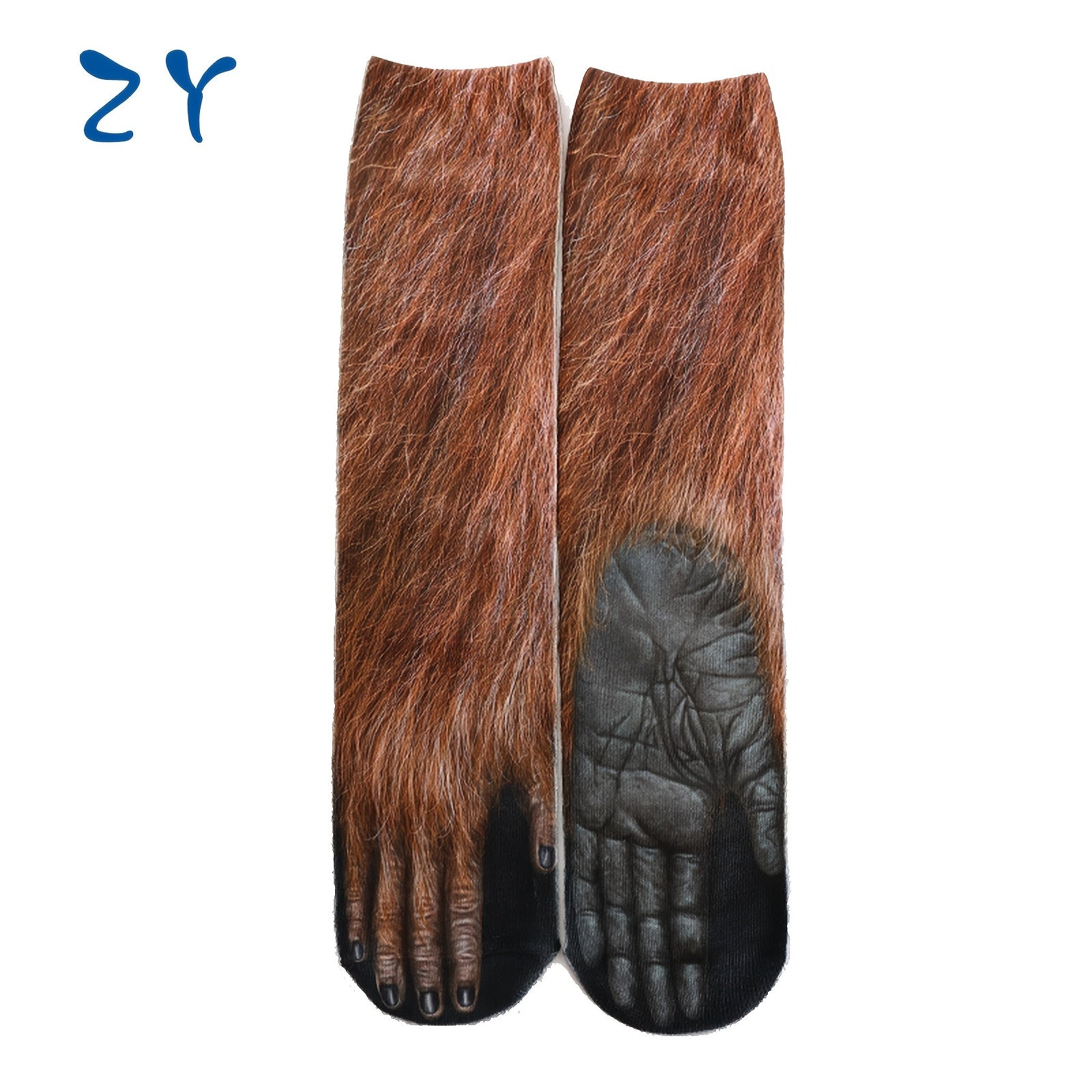 Men's Paw Pattern Crew Socks Casual Comfy Unisex Outdoor All Seasons Wear