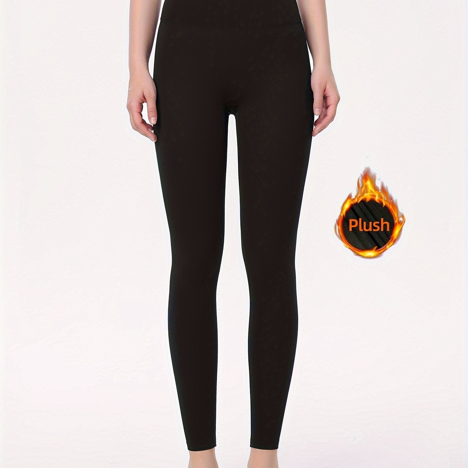 Women's Thermal Plush Lined High Waist Yoga Leggings Winter Warm Tights