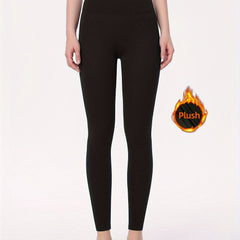 Women's Thermal Plush Lined High Waist Yoga Leggings Winter Warm Tights