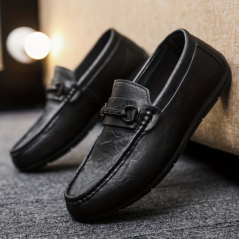 Men's Comfy Moc Toe Loafers Non-slip Driving Shoes