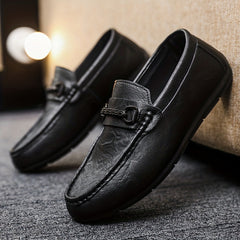 Men's Comfy Moc Toe Loafers Non-slip Driving Shoes