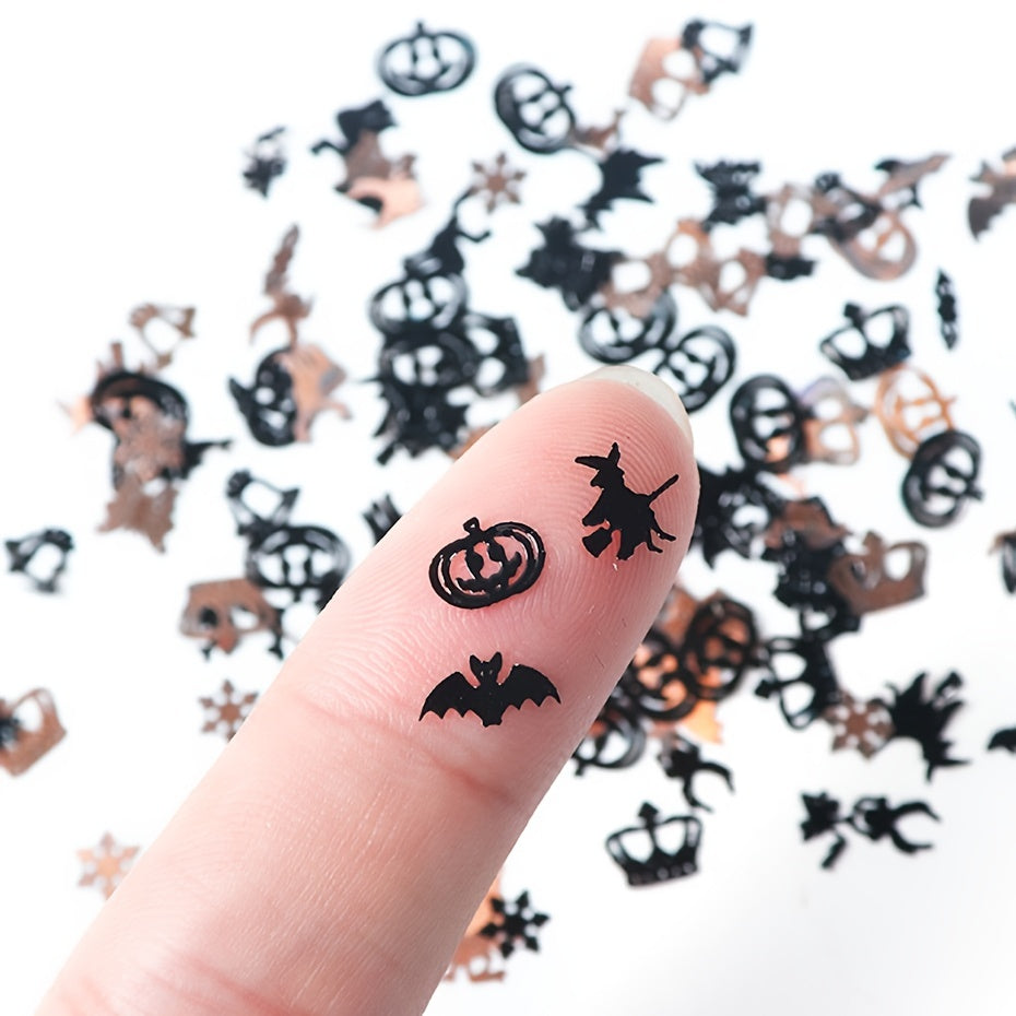 Halloween Christmas Nail Glitter Pumpkin Witch Bat Snowflake Xmas