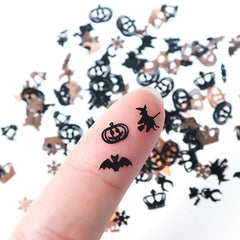 Halloween Christmas Nail Glitter Pumpkin Witch Bat Snowflake Xmas