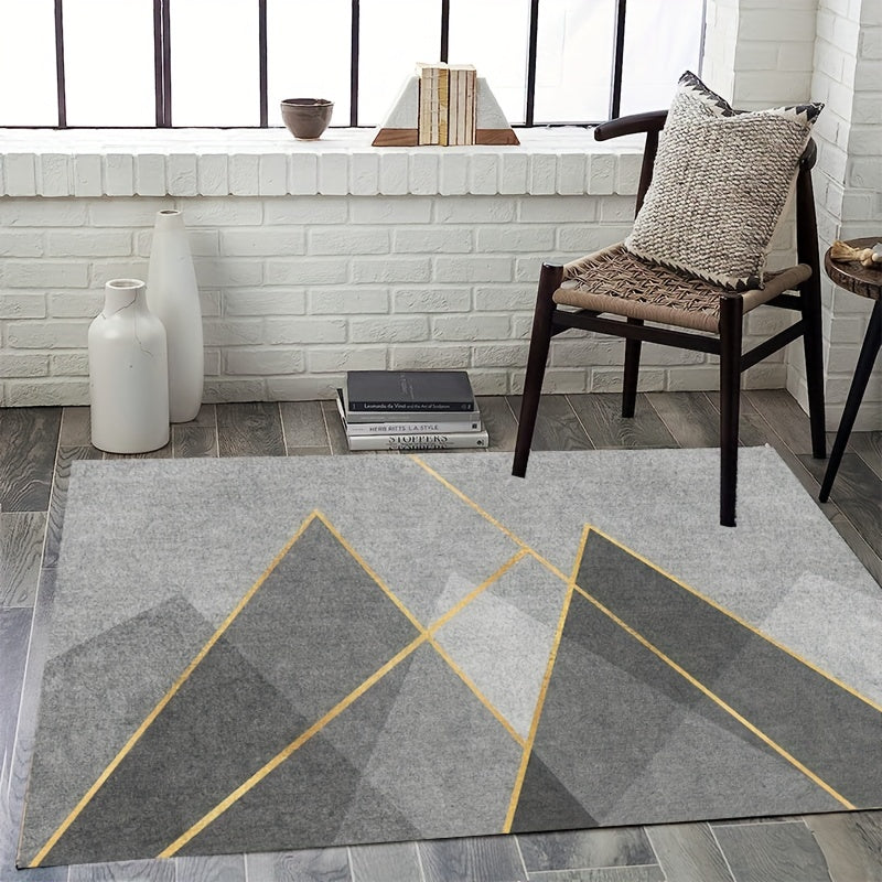 Faux Wool Area Rug Modern Large Carpet Living Bedroom Non-slip