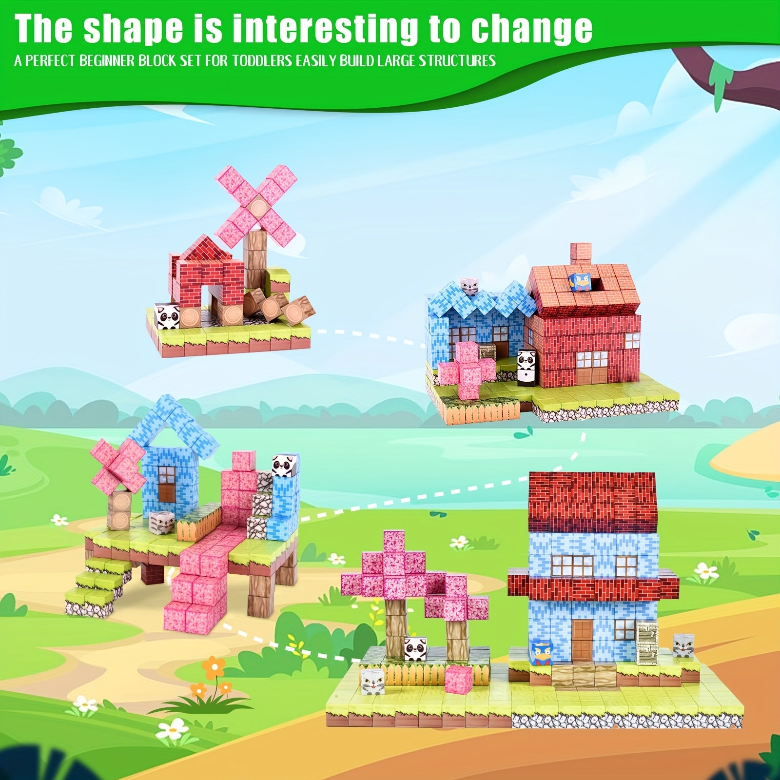 64pc Educational Building Blocks Set for Boys and Girls