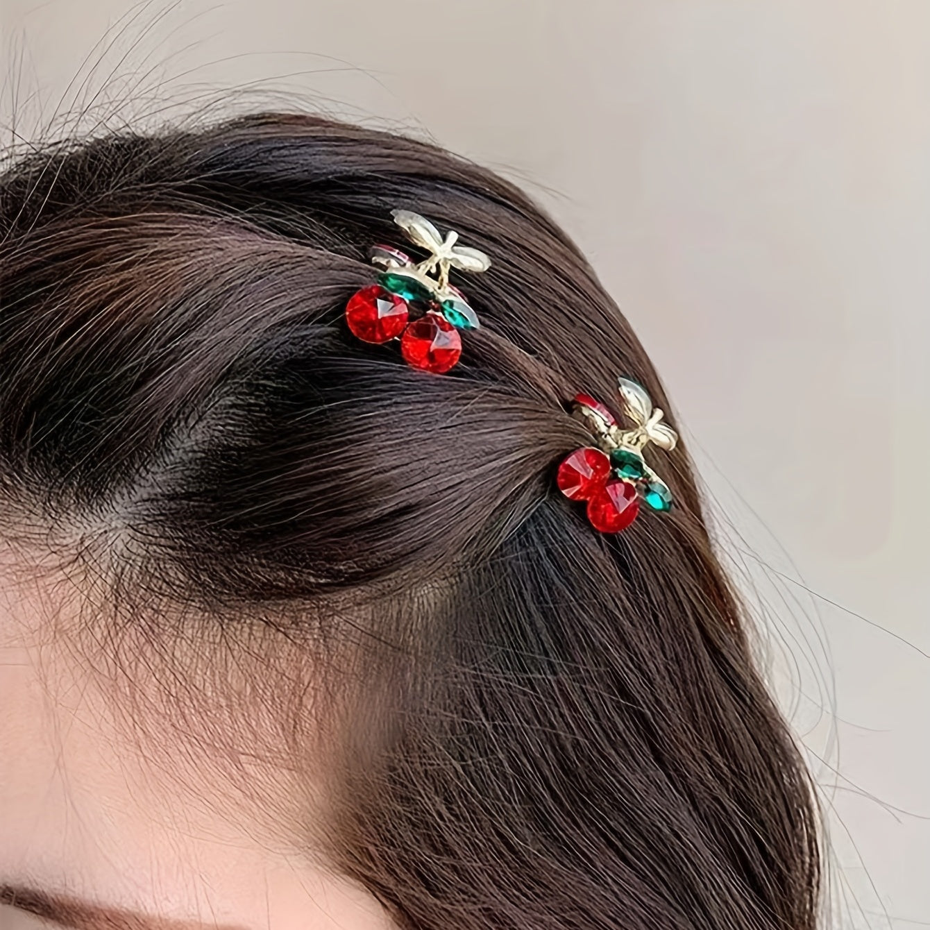 2pcs Sweet Cherry Hair Clips for Girls