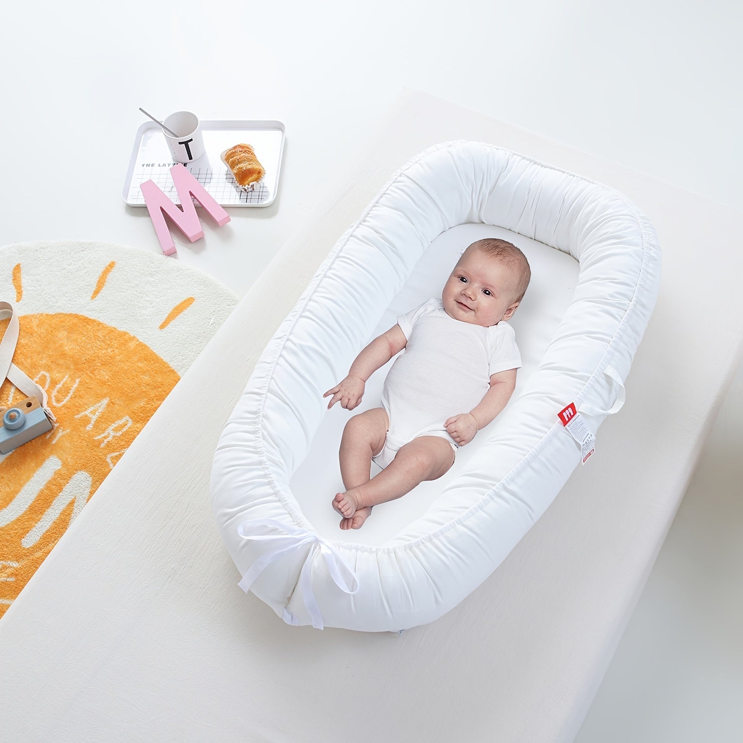Organic Cotton Baby Lounger Nest Soft Portable Co Sleeping Bed Bassinet