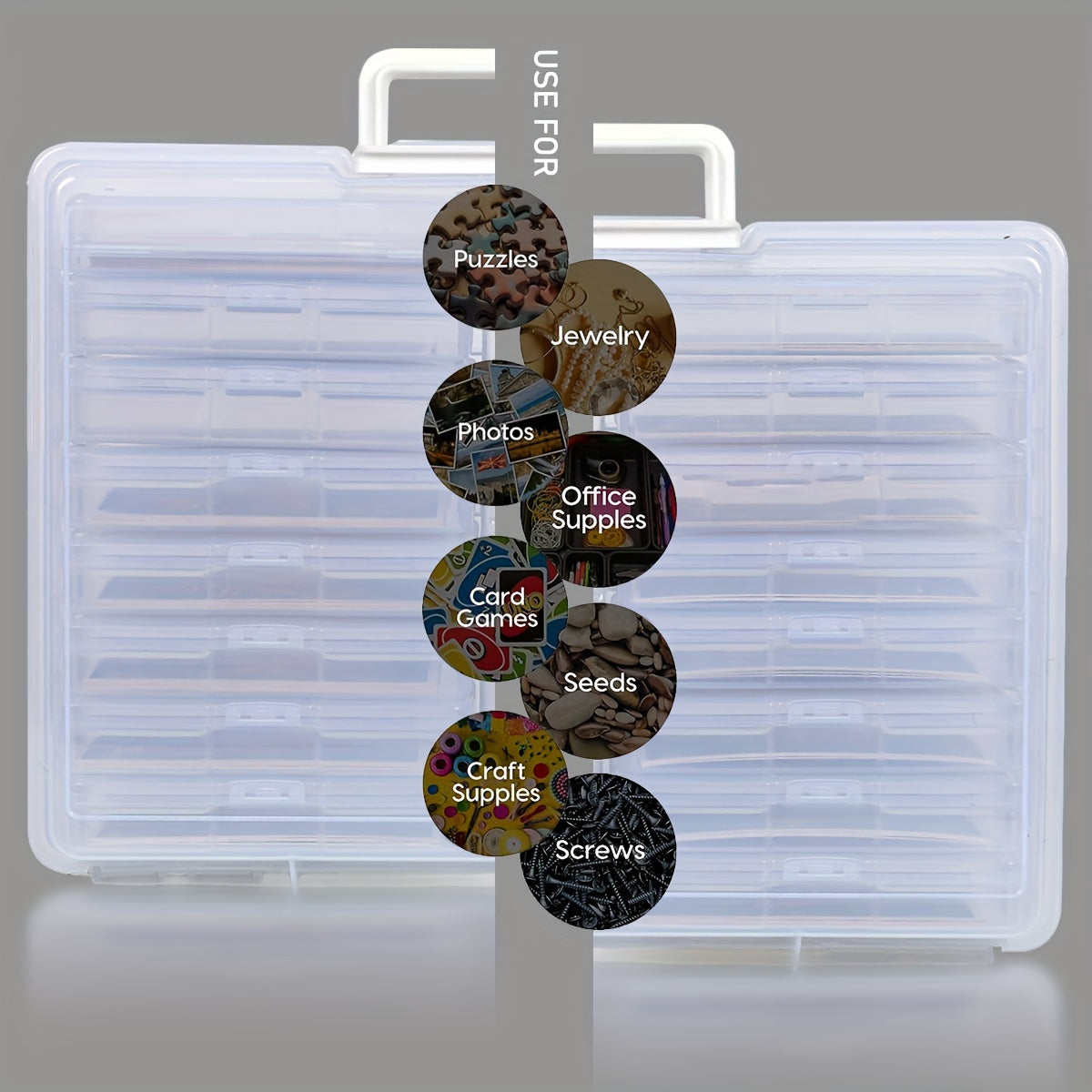Photo Storage Box: Plastic Large Capacity Container